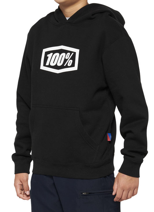 100% Youth Icon Hoodie - Black - Small 20030-00000 - Howling Moto