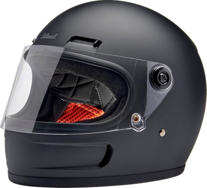 BILTWELL Gringo SV helmet in flat black, large size, featuring a smooth, matte finish and classic motorcycle helmet design