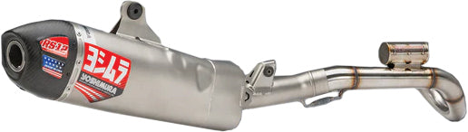 YOSHIMURA RS-12 motorcycle exhaust system for Honda CRF250R/RX, showcasing the high-performance ceramic exhaust pipe and muffler