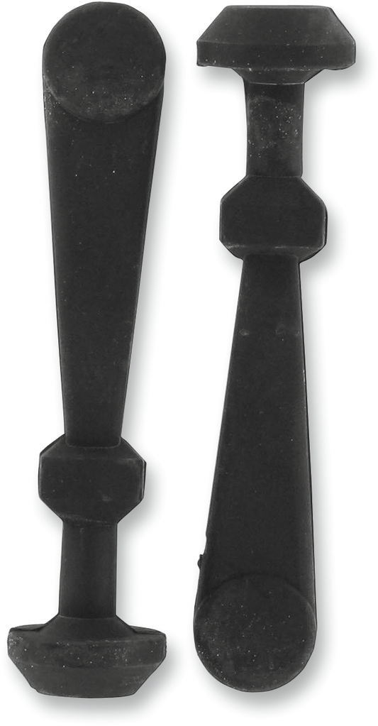 Parts Unlimited hood clamp set for Polaris, two black metal clamps with mounting hardware, model 12-135-010.