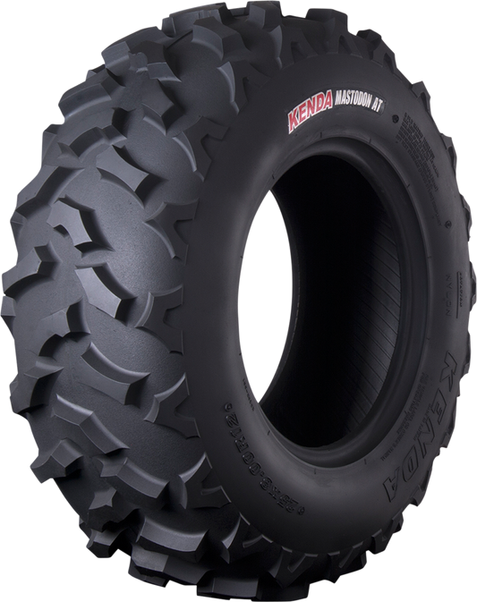 KENDA Mastodon AT K3203 UTV tire 28x10R14 showing rugged tread pattern and sidewall design for off-road traction and durability
