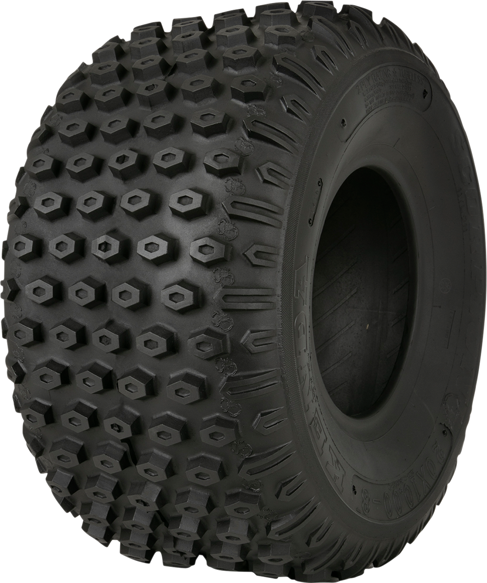 Kenda K290 Scorpion rear ATV tire 18x9.5-8 with 2 ply off-road tread and sidewall details, suitable for rugged off-road use