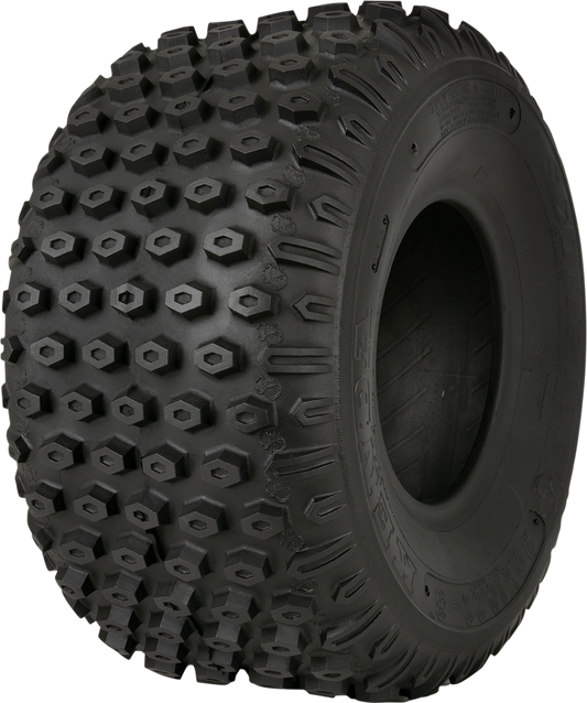 Kenda K290 Scorpion rear off-road tire, 25x12-9 size, 2-ply for ATV and quad vehicles, showing tread pattern and sidewall details.