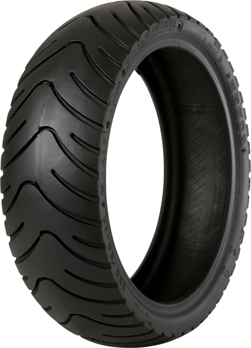 Kenda K413 motorcycle tire 130/70-12 56J with race-inspired tread pattern, front or rear tire for motorcycles.