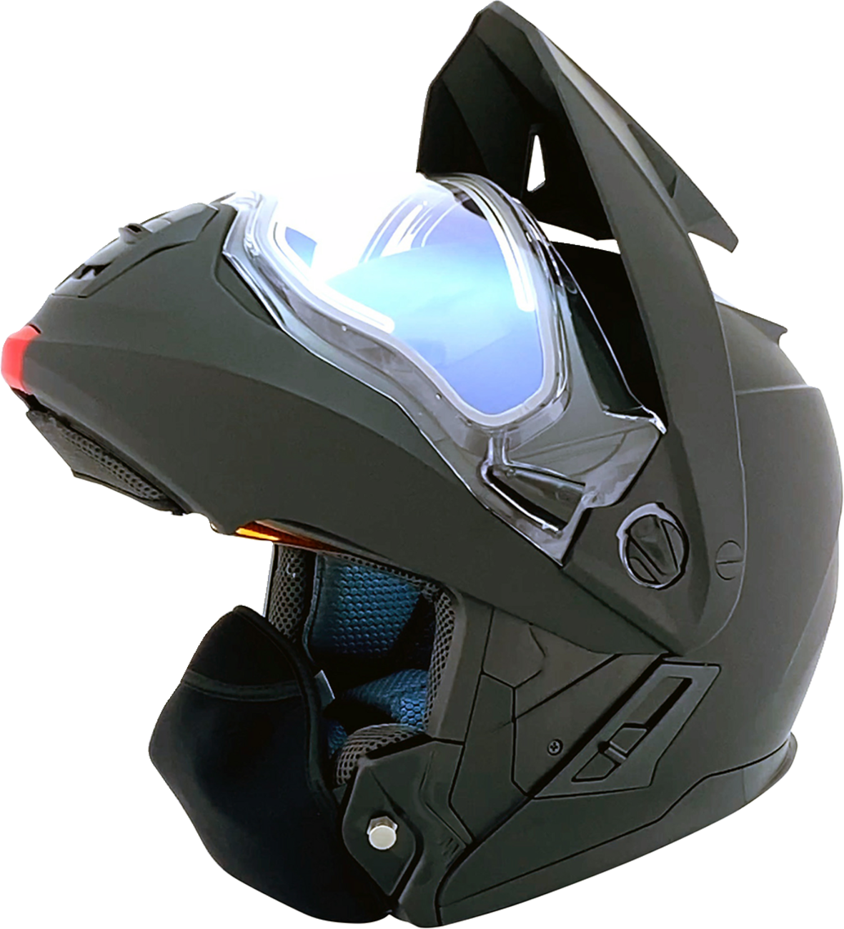 Matte black AFX FX-111DS electric snow helmet in XS size, featuring a sleek design and secure fit for winter sports safety.