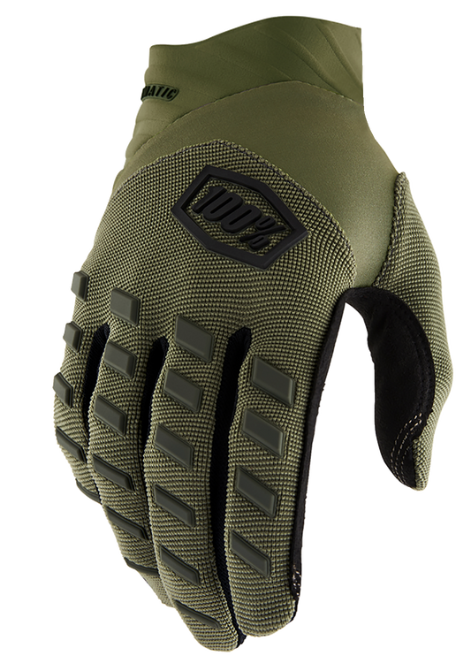 Green Bill's Exhausts 100% Airmatic gloves in large size, featuring a durable design and comfortable fit.