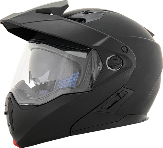 Matte black AFX FX-111DS motorcycle helmet in small size, showing sleek design and vent features.
