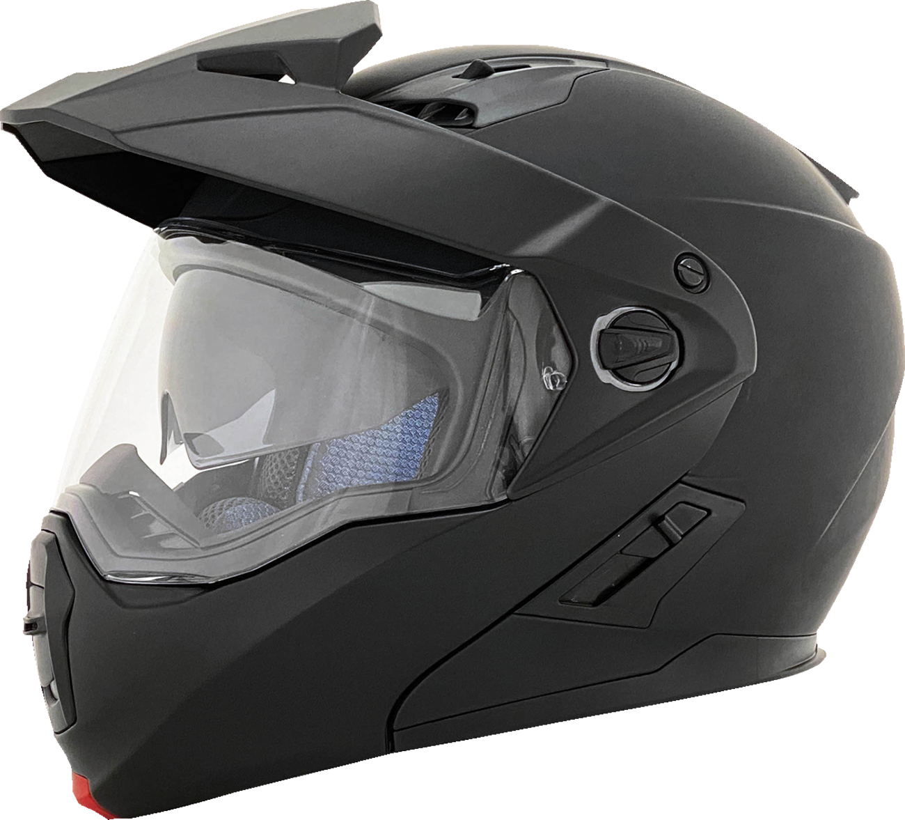 Bill's Exhausts AFX FX-111DS matte black helmet in medium size, showing the sleek aerodynamic design and secure strap.