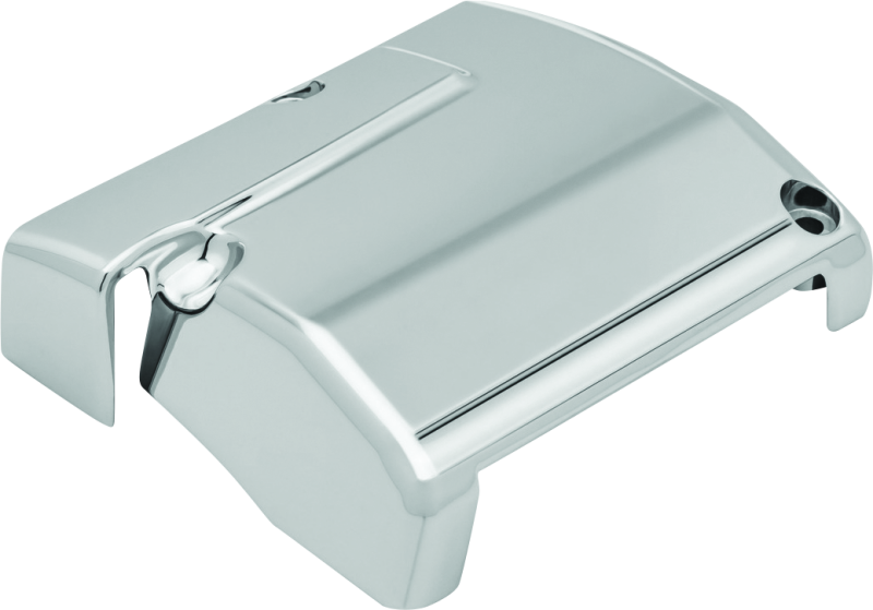 Kuryakyn chrome transmission top cover for 2017-2018 Harley Davidson Touring models, part #6415, showing the shiny metal finish.