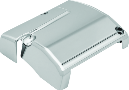 Kuryakyn chrome transmission top cover for 2017-2018 Harley Davidson Touring models, part #6415, showing the shiny metal finish.