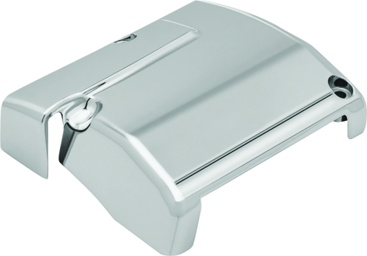 Kuryakyn chrome transmission top cover for 2017-2018 Harley Davidson Touring models, part #6415, showing the shiny metal finish.
