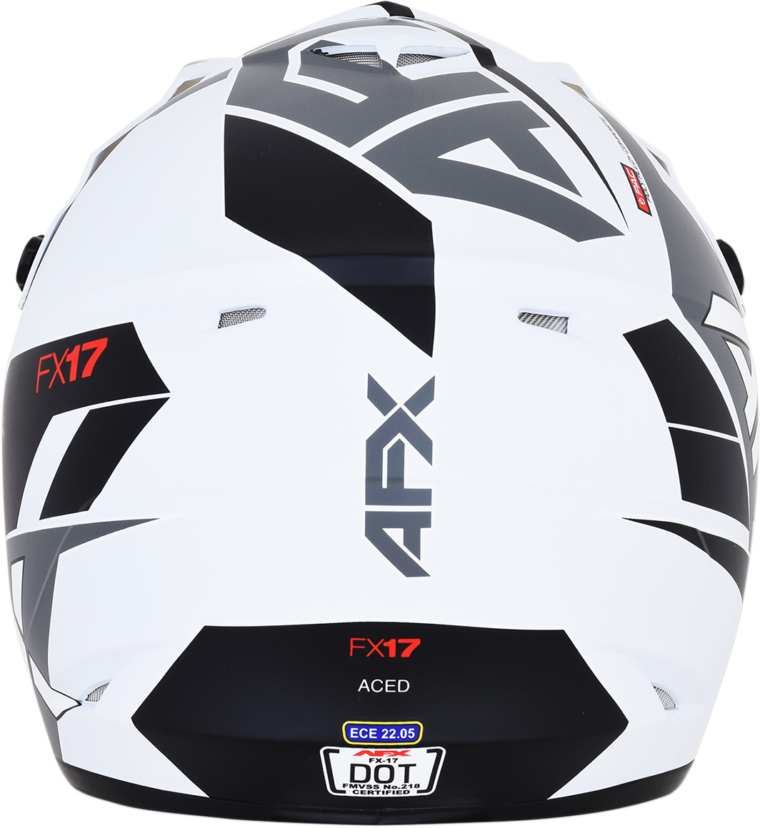 Bill's Exhausts AFX FX-17 helmet in matte white with white accents, small size, featuring a sleek, aerodynamic design.