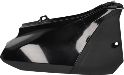 Black Acerbis side panels for motorcycle body, designed for durable fit and sleek appearance.