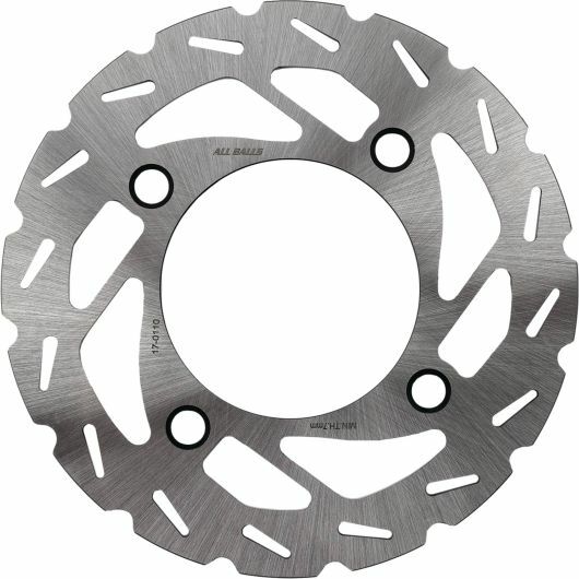 All Balls 18-0110 brake rotor for improved braking performance, shown with a close-up view of the metal rotor.