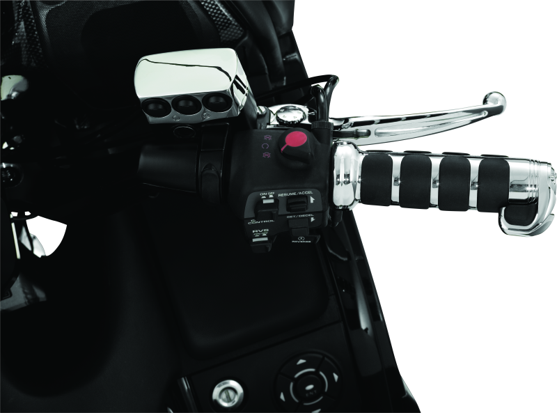 Chrome Kuryakyn Extended ISO Throttle Boss for Honda Gold Wing GL1800 motorcycle handlebar control.