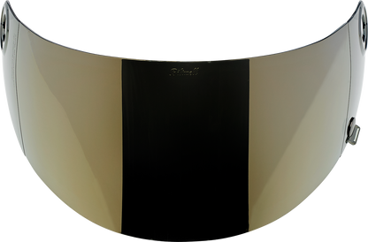 BILTWELL Gringo S Gen 2 Flat Gold Mirror Shield for helmets, showcasing reflective gold mirror surface and sleek design.