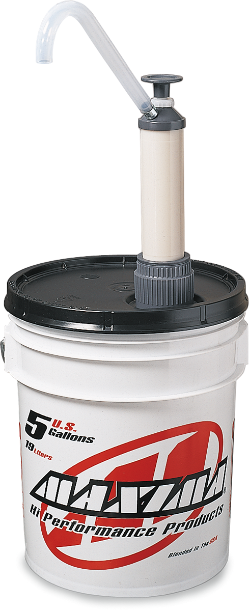 MAXIMA RACING OIL Extra Synthetic 4T 10W-60 motorcycle engine oil in a 5-gallon container, part number 30-30505.