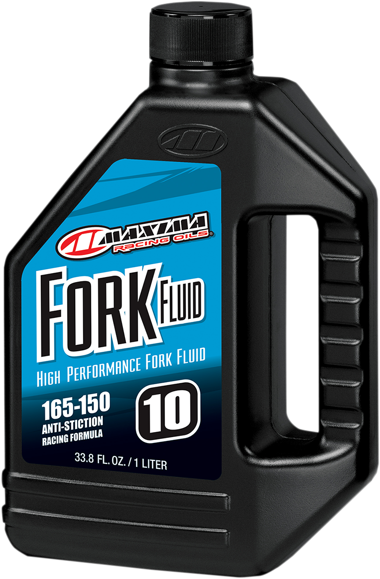 MAXIMA RACING OIL 59505-5 Racing Fork Fluid 5W in a 5-gallon pail, designed for motorcycle suspension forks.