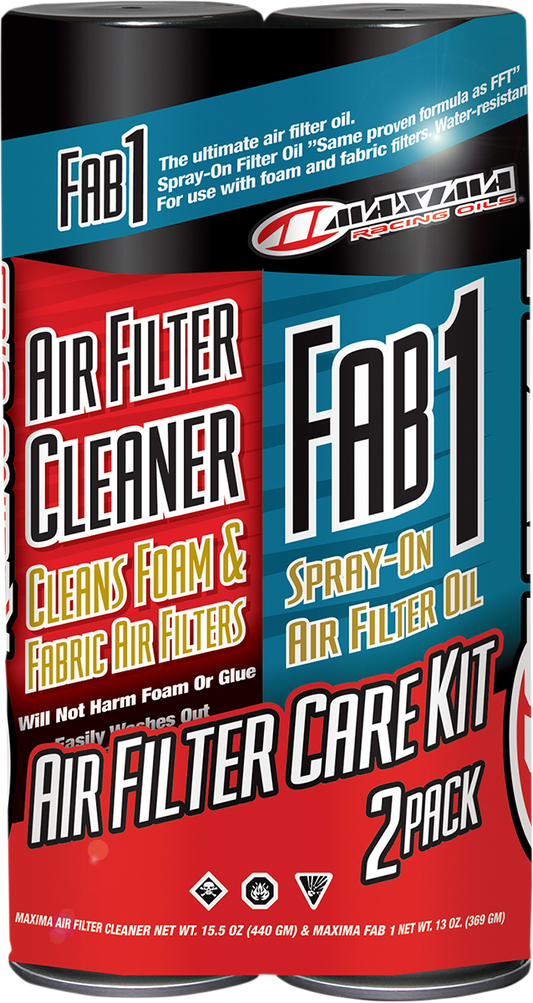 MAXIMA RACING OIL Air Filter Kit 70-799202 with foam and fabric filters for motorcycle and automotive air filtration.