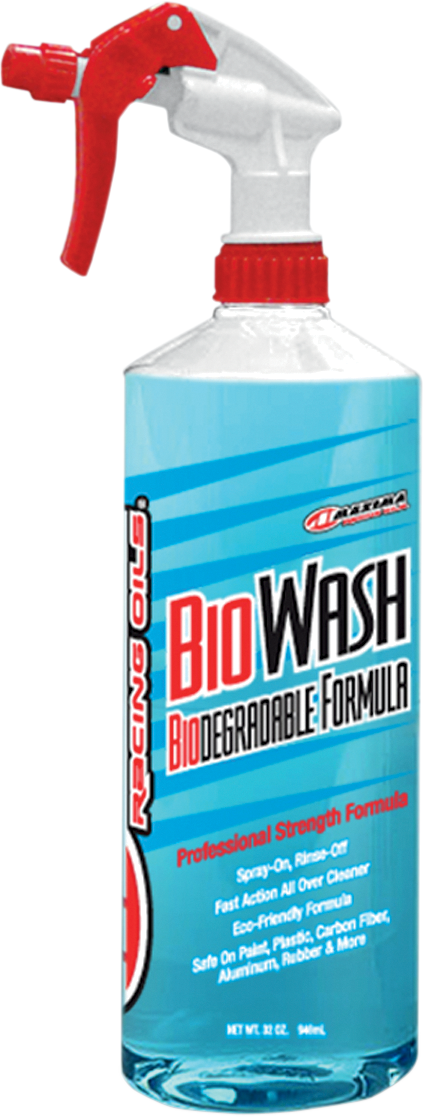 MAXIMA RACING OIL Bio Wash Spray 1L all-purpose eco-friendly cleaner with spray nozzle, ideal for cleaning various surfaces.