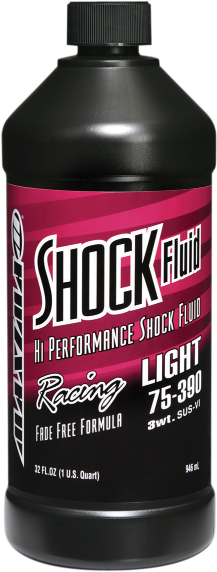 MAXIMA RACING OIL 58901L Light Racing Shock Fluid in a 1-quart bottle, suitable for high-performance shock absorber maintenance.