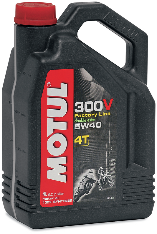 MOTUL 300V Synthetic Ester Oil 5W-40 for high-performance 4-stroke engines, 4L container, part 104115
