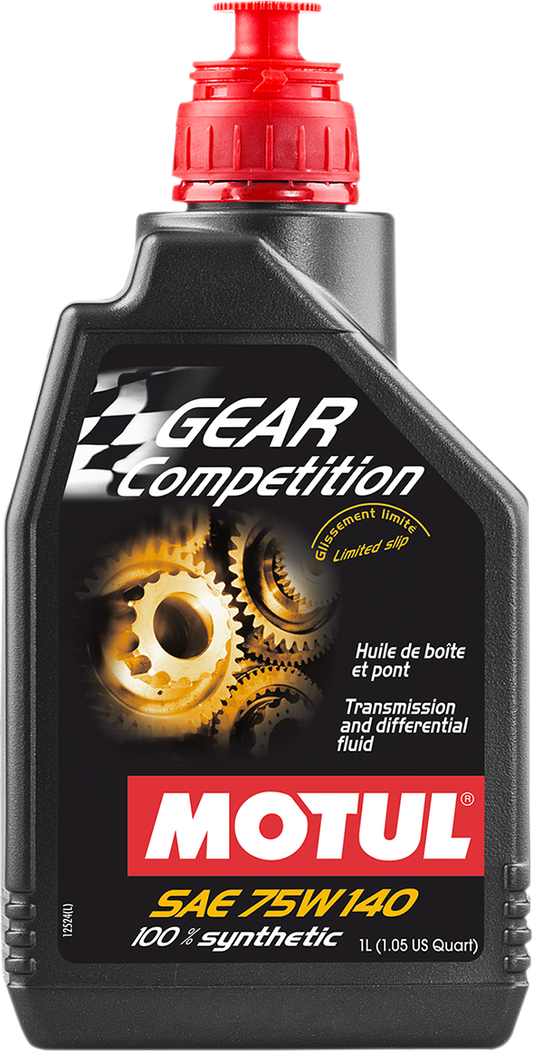 MOTUL, MOTUL Competition Gear Oil 75W-140 Part 105779 – 1L Synthetic Gear Oil for Hypoid Differentials and Transmissions