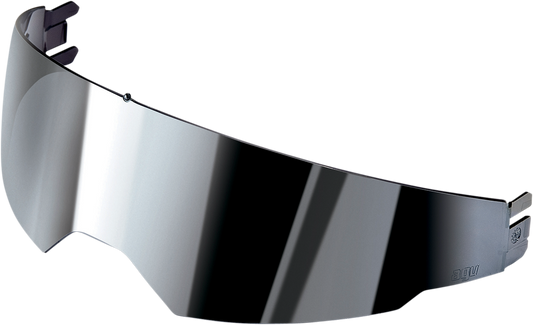 AGV GT2 helmet shield in iridium silver, compatible with K3 SV, K5 S, Compact ST, and K5 Jet motorcycle helmets.