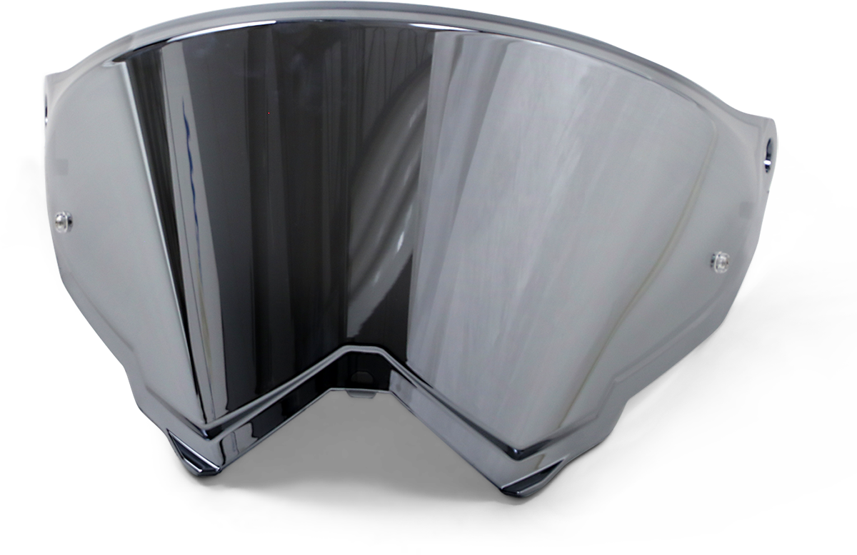 AGV AX9 helmet shield with Pinlock® 70 MaxVision™ in iridium silver, clear visor for improved visibility and protection.