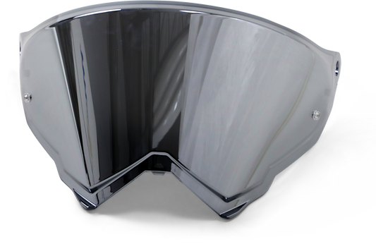 AGV AX9 helmet shield with Pinlock® 70 MaxVision™ in iridium silver, clear visor for improved visibility and protection.