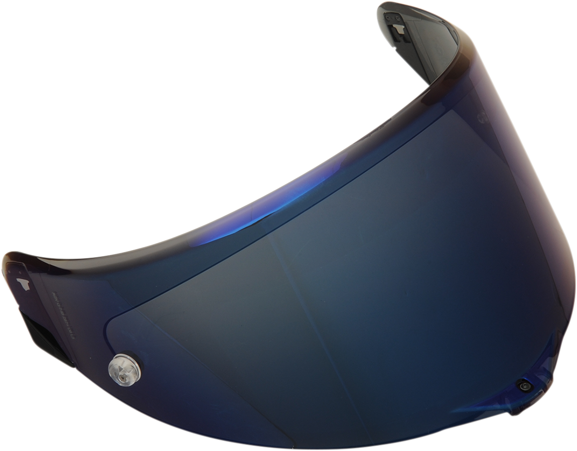 AGV Race 3 Iridium Blue helmet shield with Pinlock® 120 MaxVision™ for Pista GP R, Pista GP RR, and Corsa R helmets.