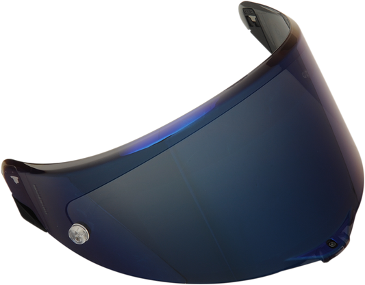 AGV Race 3 Iridium Blue helmet shield with Pinlock® 120 MaxVision™ for Pista GP R, Pista GP RR, and Corsa R helmets.