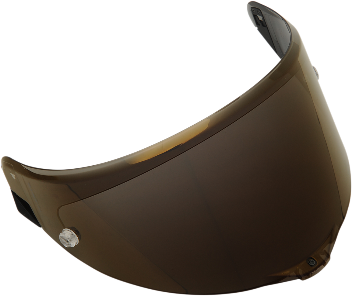 AGV Race 3 Iridium Gold helmet shield with MaxVision Pinlock® 120 for Pista GP R, Pista GP RR, and Corsa R helmets.