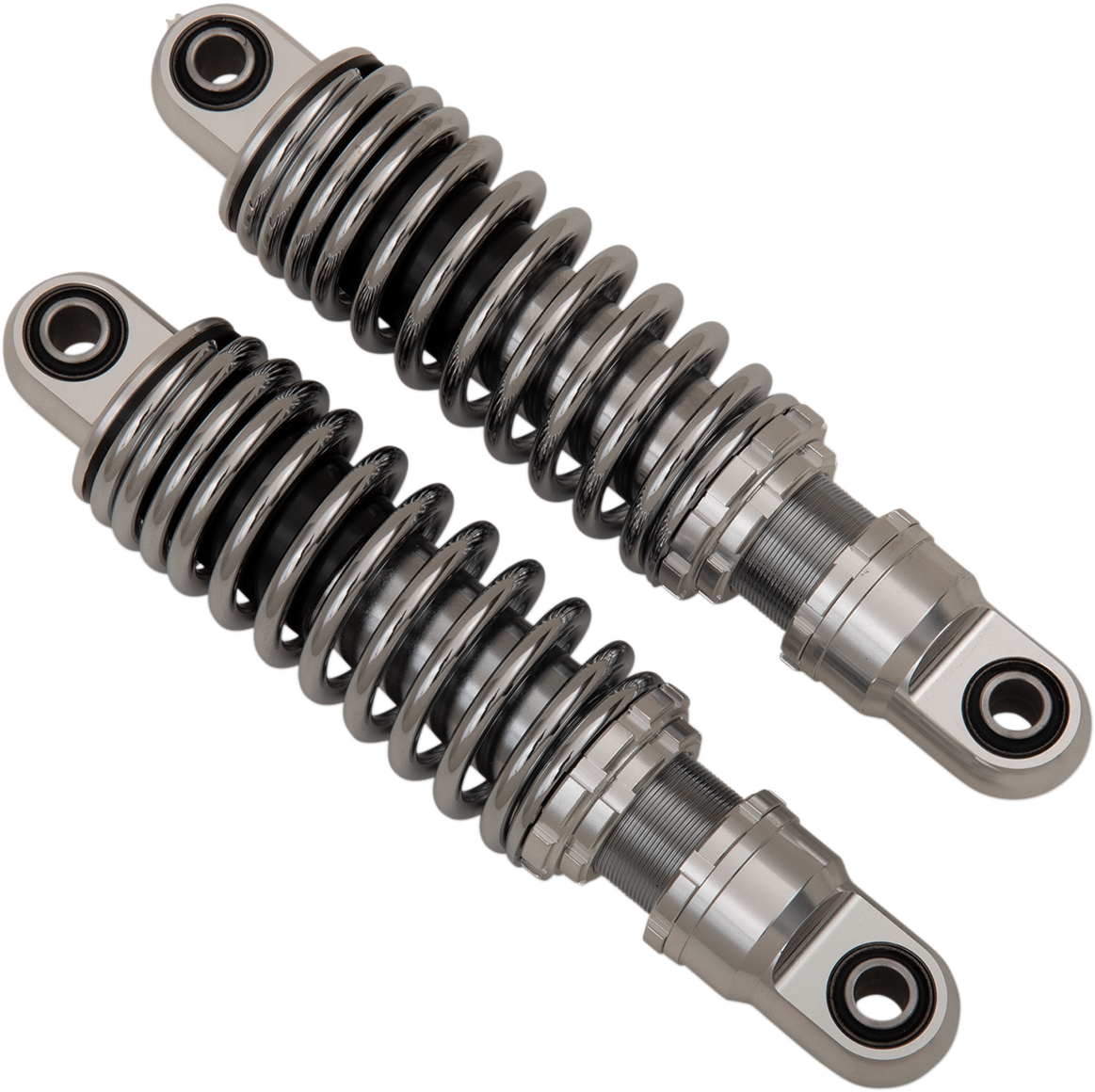 Chrome 10.5-inch DRAG SPECIALTIES SHOCKS suspension shock for motorcycles, featuring durable construction and premium design.