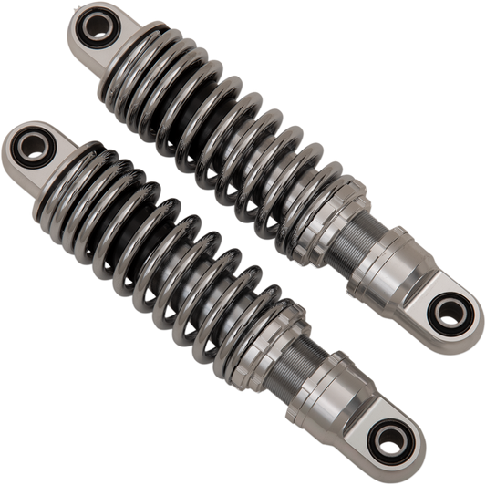 Chrome 10.5-inch DRAG SPECIALTIES SHOCKS suspension shock for motorcycles, featuring durable construction and premium design.