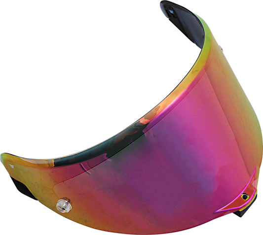 AGV Race 3 Iridium Red shield for Pista GP R, GP RR, and Corsa R helmets with Pinlock 120 MaxVision compatibility.