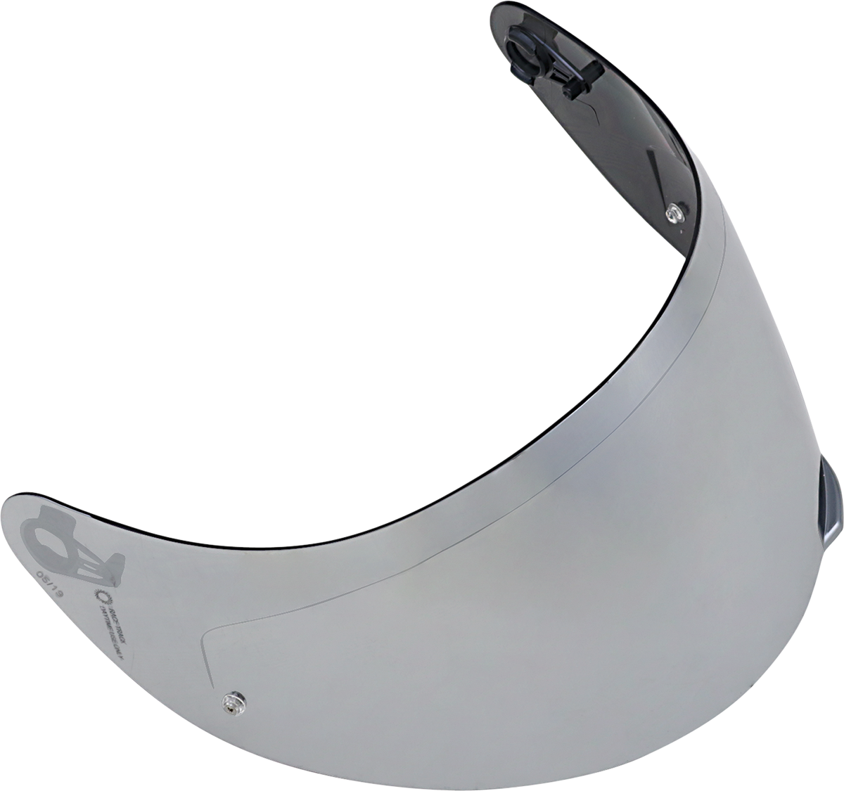 AGV K1, K3 SV, and K5 S helmet replacement shield in iridium silver with Pinlock® 70 MaxVision™ compatibility.