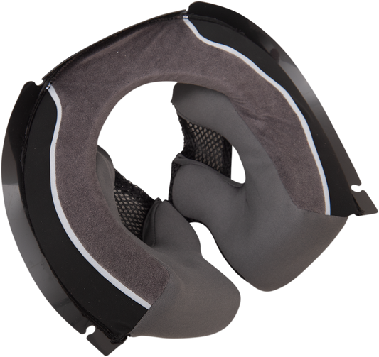 Black AGV AX9 helmet cheek pads in medium size, showing soft padding and secure fit for helmet comfort and safety.