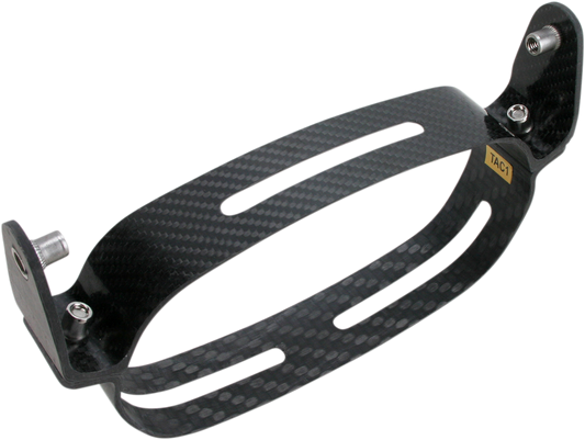 AKRAPOVIC Type TAC1 muffler clamp for Akrapovic exhaust systems, showing the sturdy metal component in close-up.