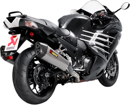 AKRAPOVIC titanium motorcycle muffler S-K14SO6-HZAAT with sleek design and polished finish for enhanced performance.