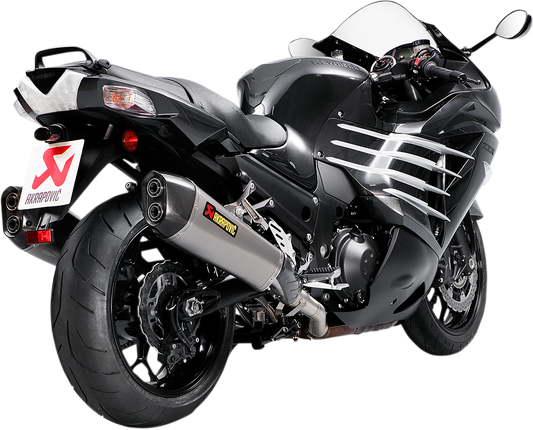 AKRAPOVIC titanium motorcycle muffler S-K14SO6-HZAAT with sleek design and polished finish for enhanced performance.