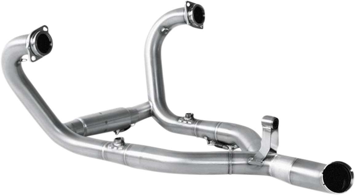 AKRAPOVIC stainless steel motorcycle header E-B12R3 with polished finish, designed for improved performance and durability.