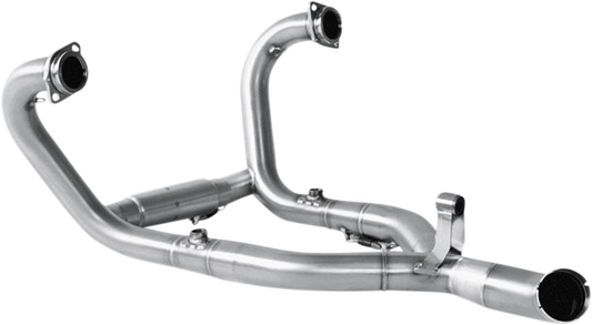 AKRAPOVIC stainless steel motorcycle header E-B12R3 with polished finish, designed for improved performance and durability.