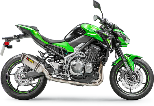 AKRAPOVIC stainless steel motorcycle header pipe E-K9R2 showing shiny metal finish and detailed piping design.