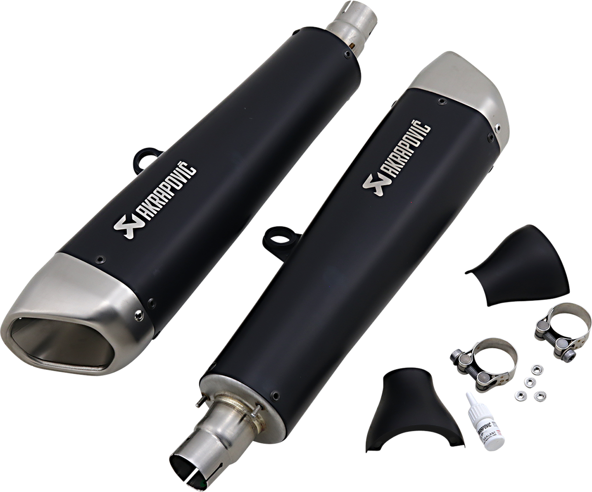 AKRAPOVIC Black Titanium Mufflers S-T12SO2-HCQTBL for Enhanced Motorcycle Performance