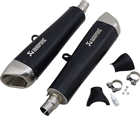 AKRAPOVIC Black Titanium Mufflers S-T12SO2-HCQTBL for Enhanced Motorcycle Performance
