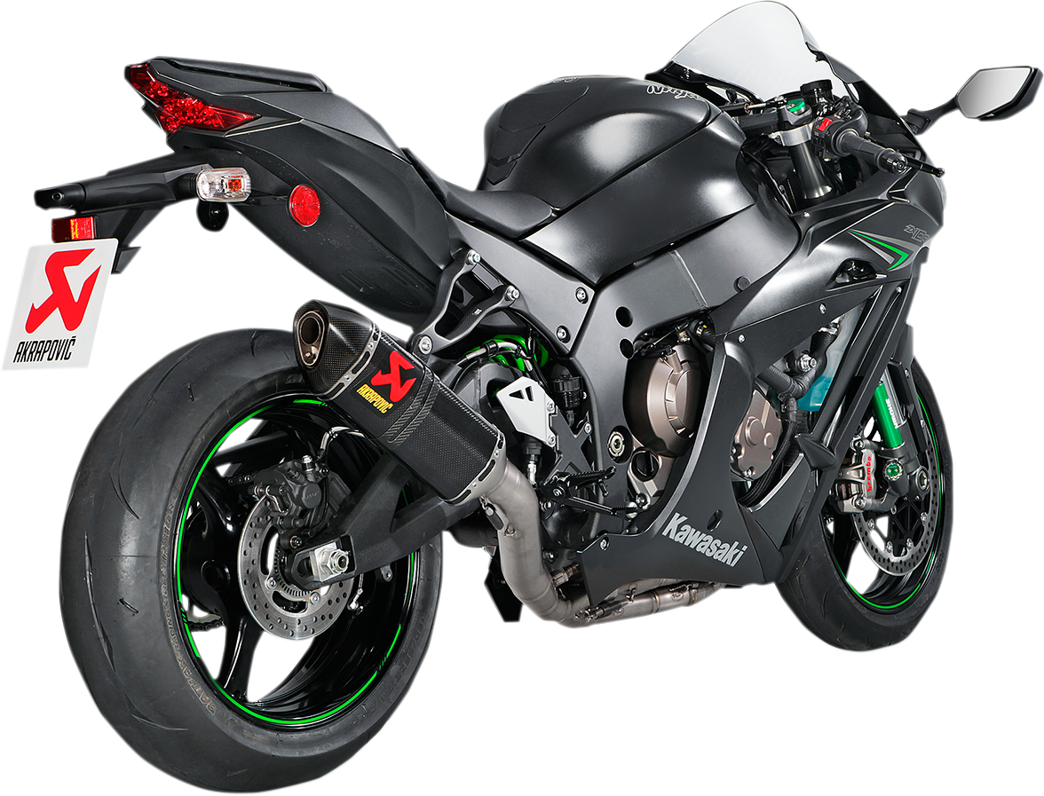 AKRAPOVIC Evolution Exhaust System for Kawasaki Ninja ZX-10R - Titanium and Carbon Fiber S-K10E9-ZC