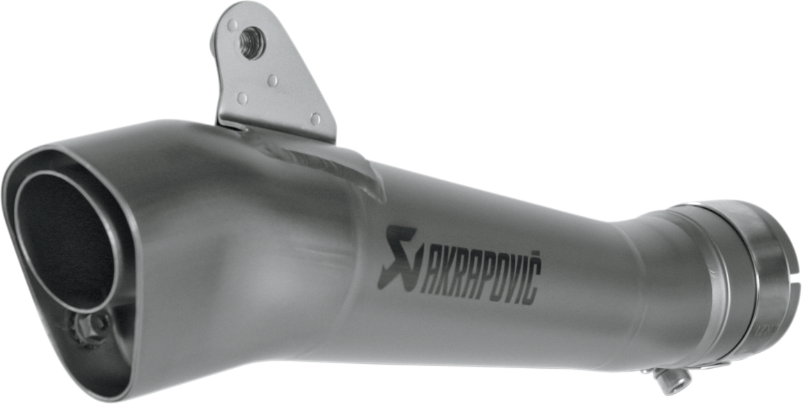 AKRAPOVIC Megaphone Muffler Titanium SM-Y6SO6T for motorcycle race performance, showing the sleek titanium finish and exhaust design.