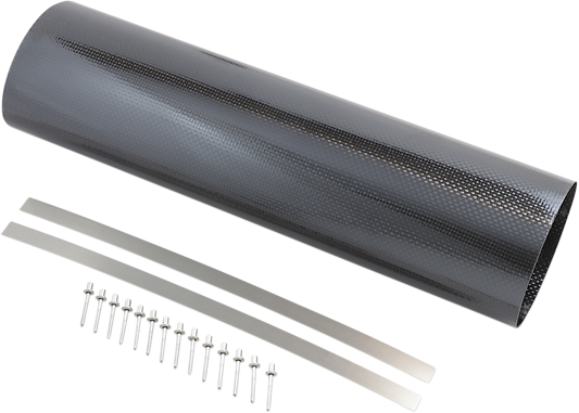 AKRAPOVIC muffler sleeve kit P-RKS45C47 for motorcycle exhaust system, showing black sleeve and metallic components.