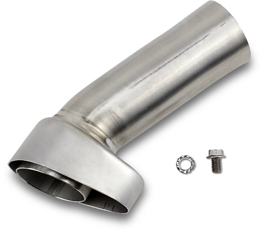 AKRAPOVIC V-TUV111 noise damper for exhaust silencing, shown on a motorcycle exhaust system, reducing noise for a quieter ride.
